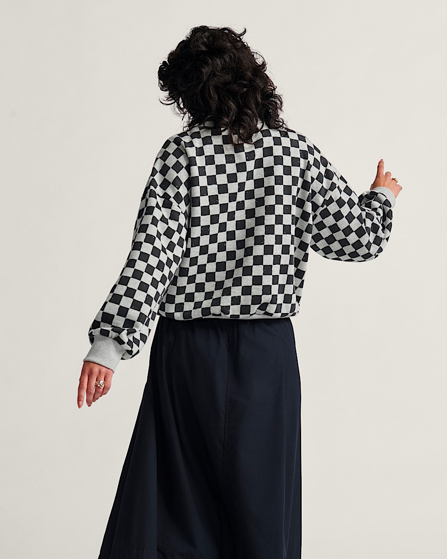 retro-sweatshirt mit schachbrettmuster