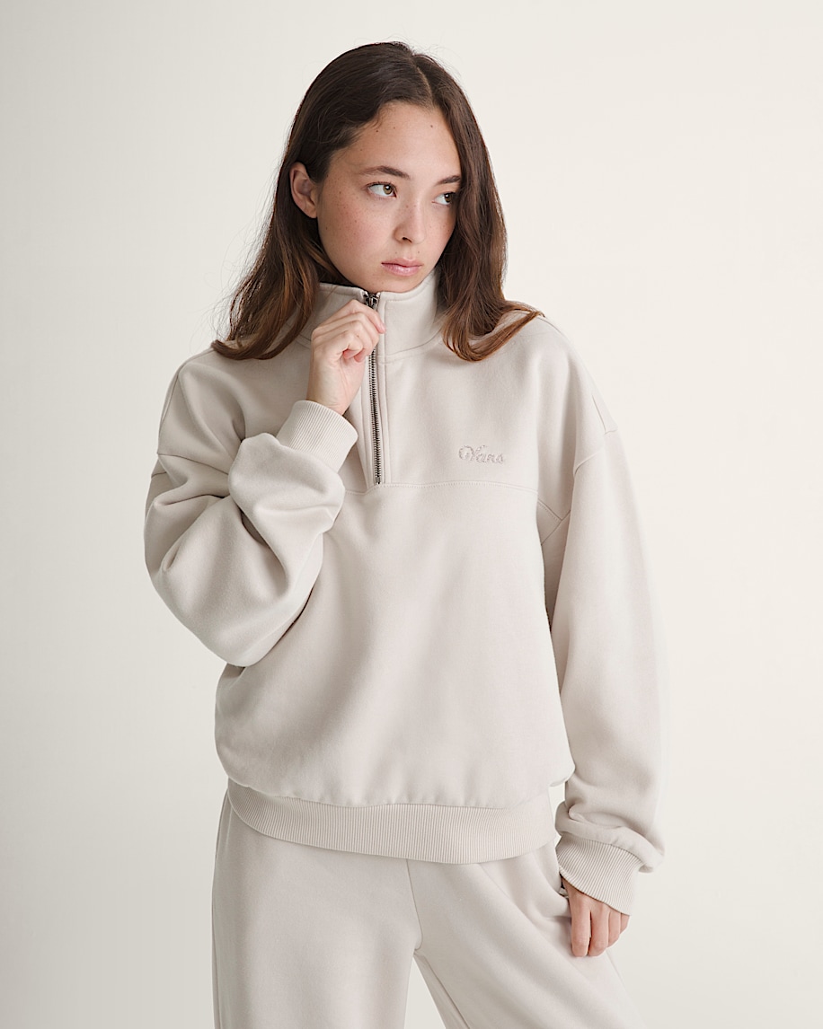 sweatshirt mit stehkragen und schriftzug