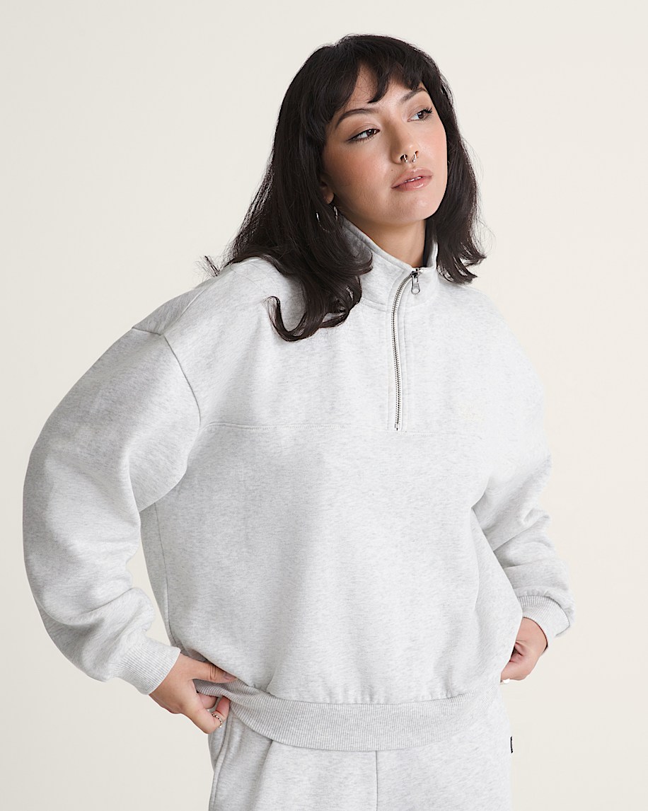 sweatshirt mit stehkragen und schriftzug