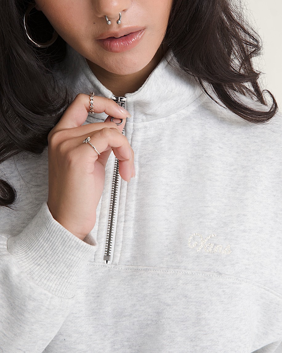sweatshirt mit stehkragen und schriftzug