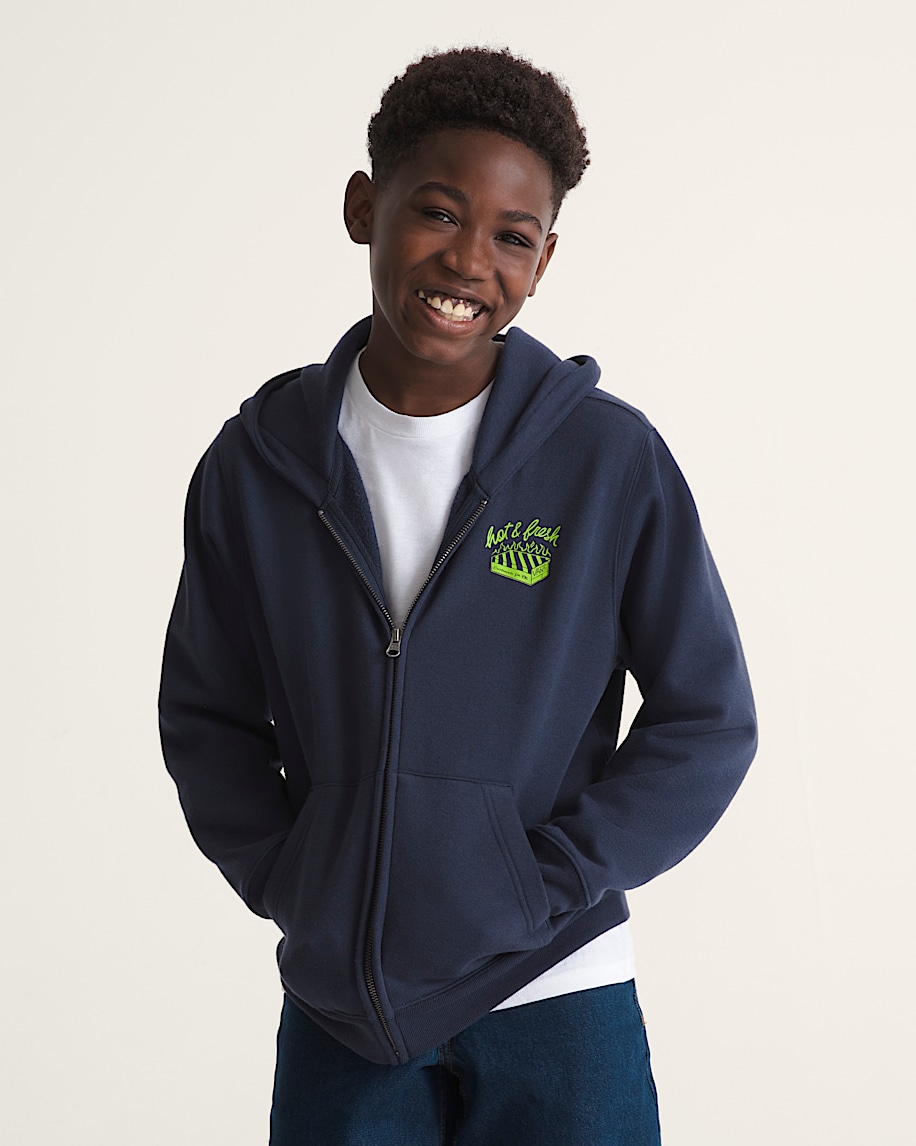 kinder-sweatshirt mit durchgehendem reißverschluss – heiß und frisch