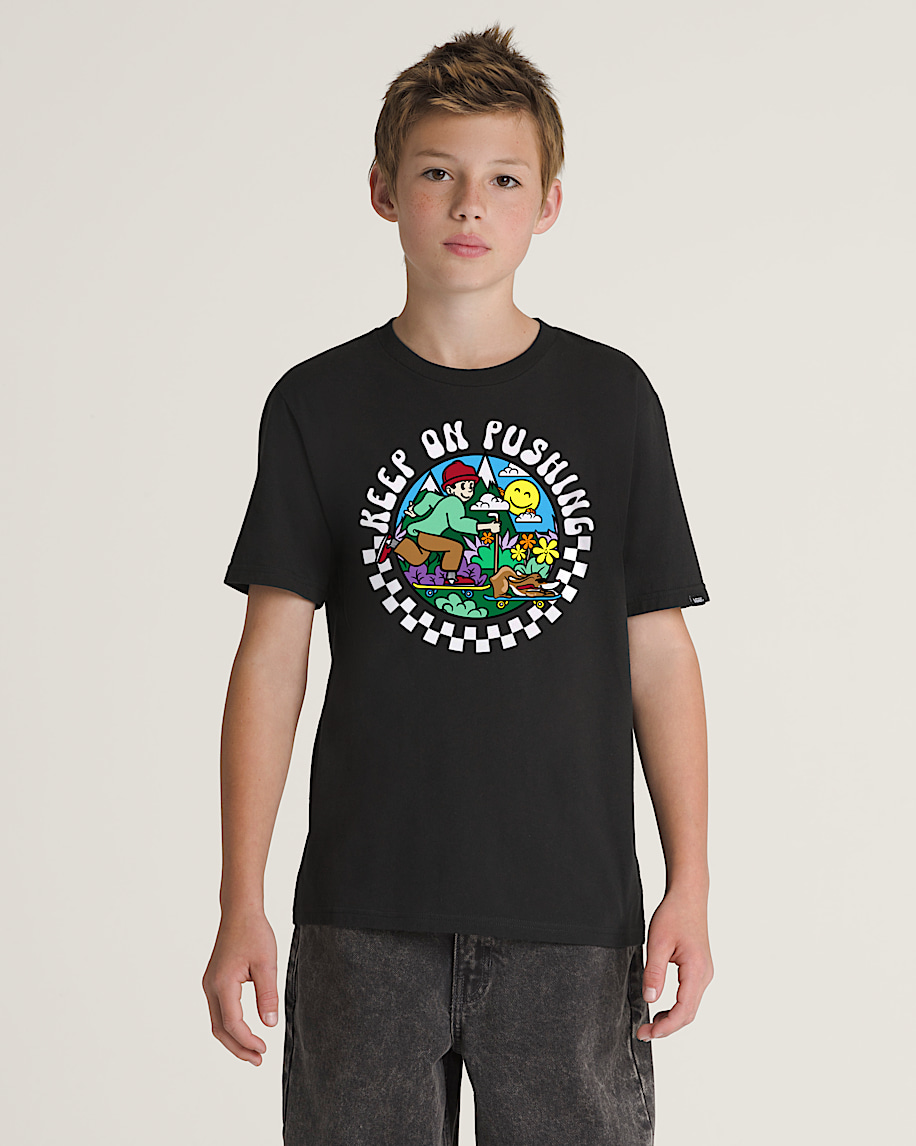kids keep on pushing t-shirt