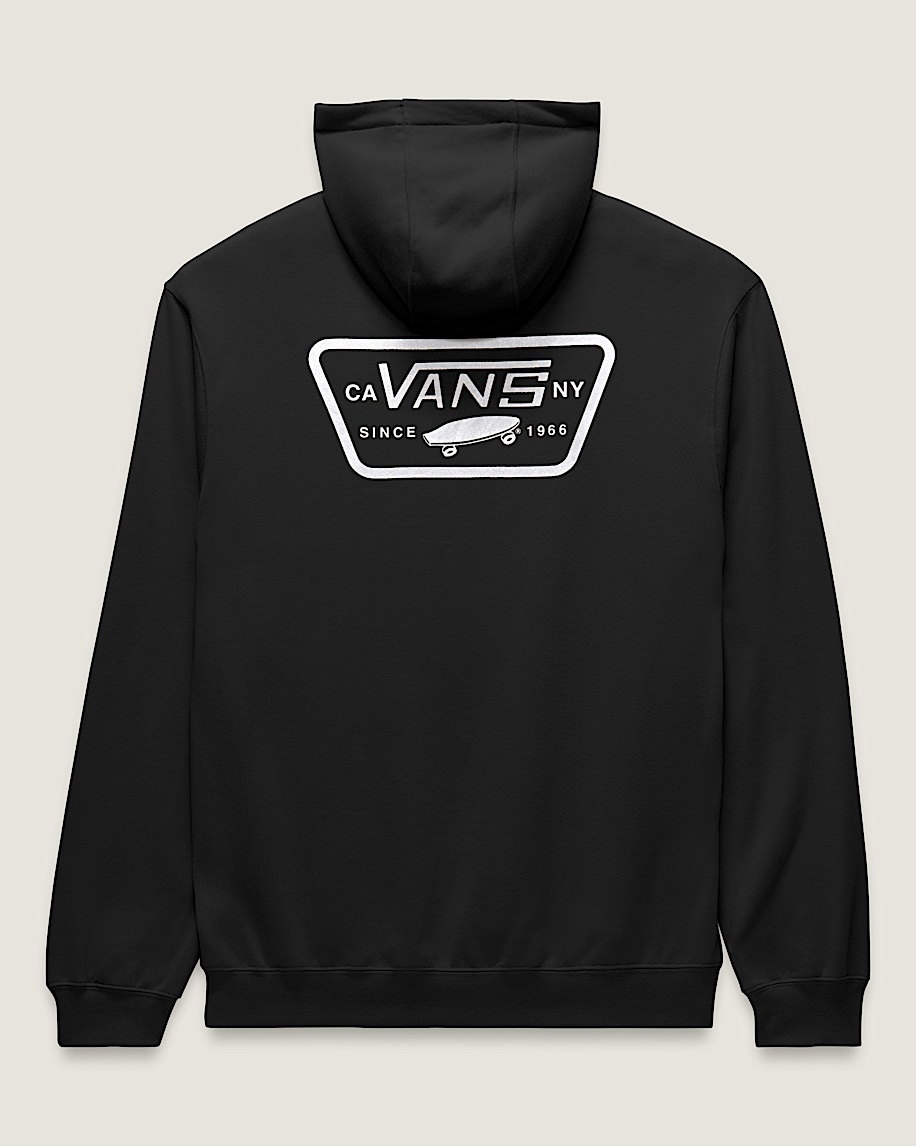 pullover-hoodie mit durchgehendem aufnäher