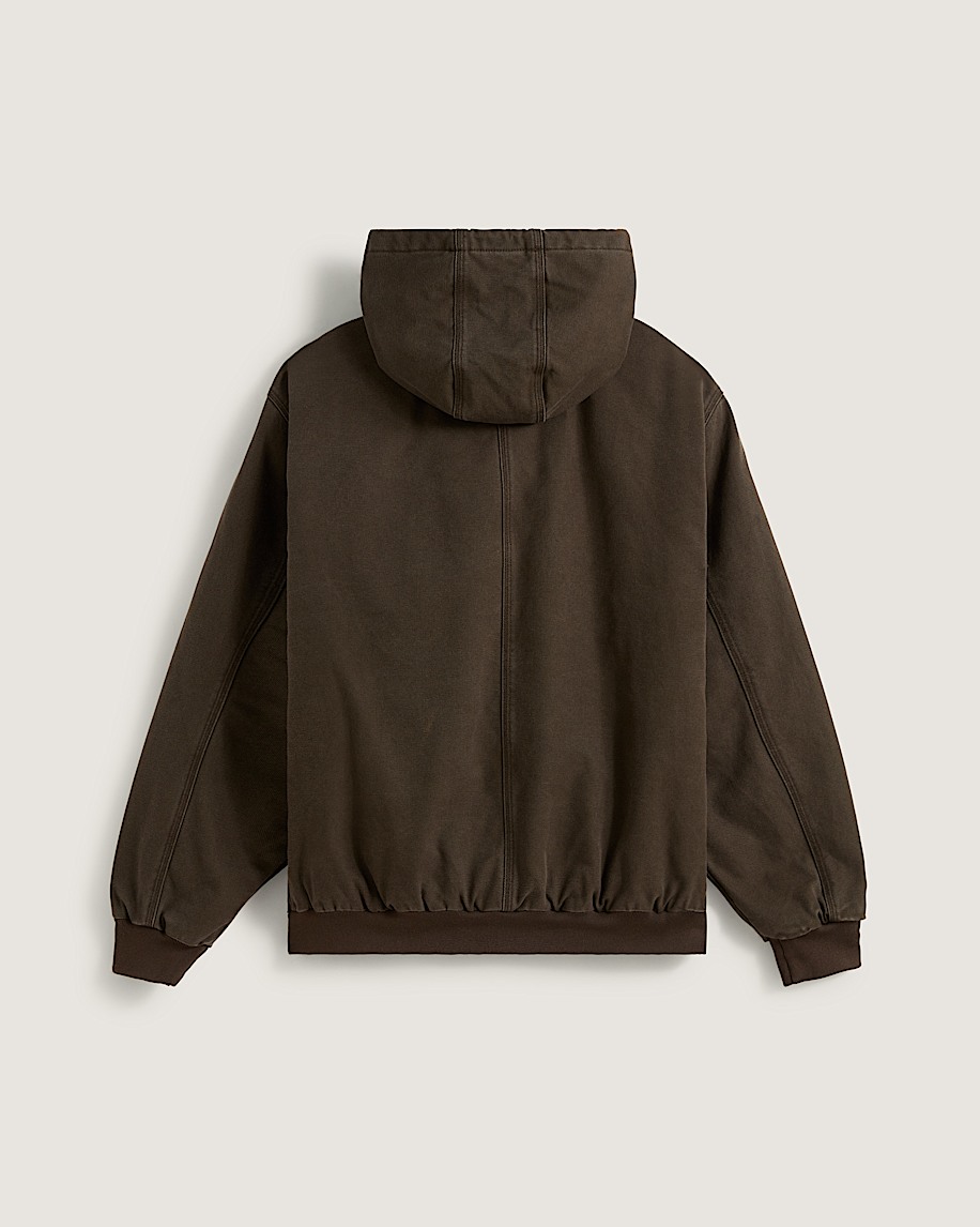 arbeitsjacke aus canvas mit durchgehendem reißverschluss