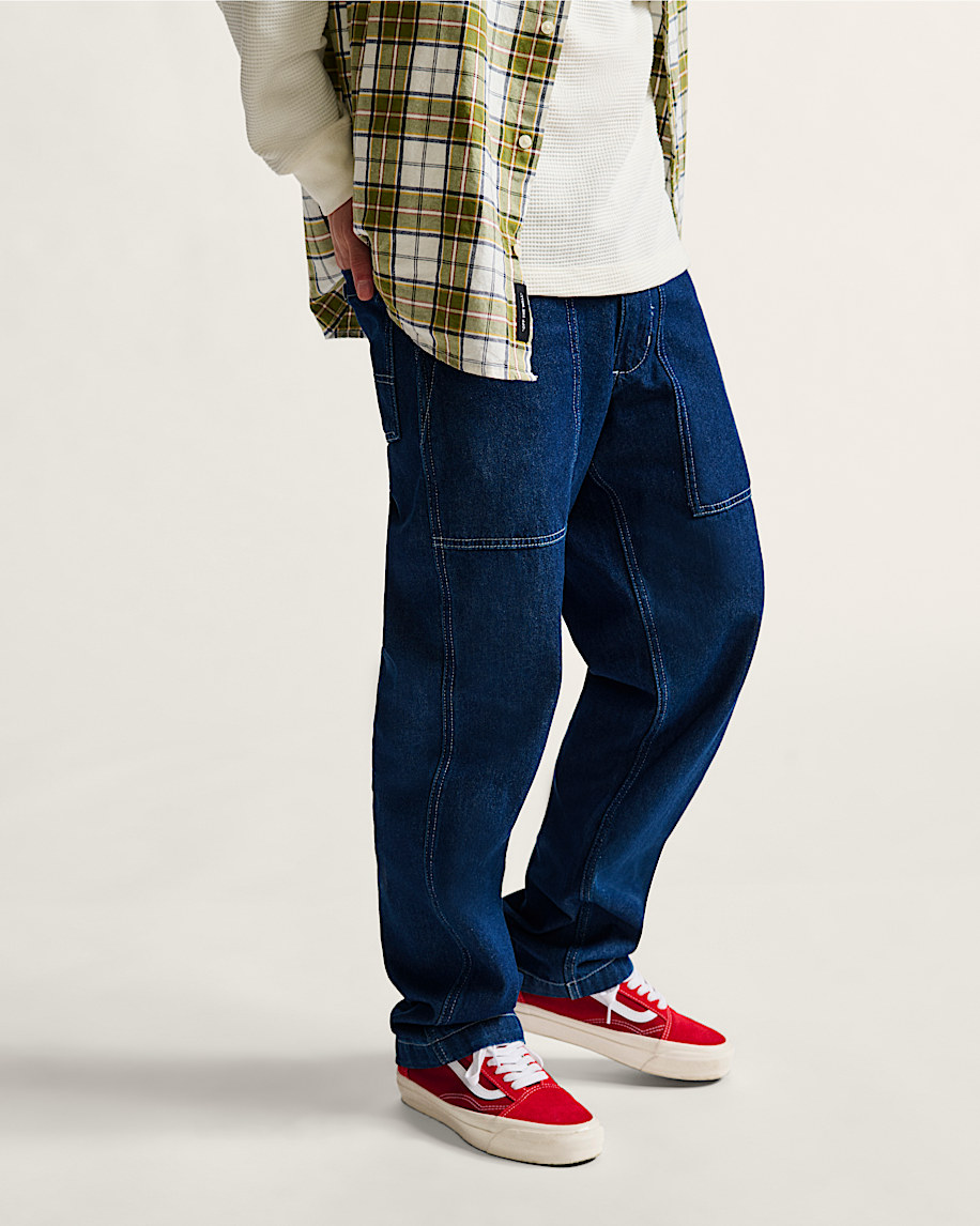 lässige schmal zulaufende jeans im fatigue-stil