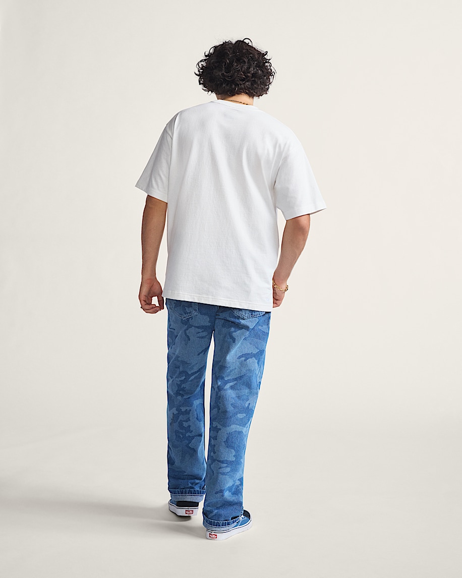 check-5 loose denim pants