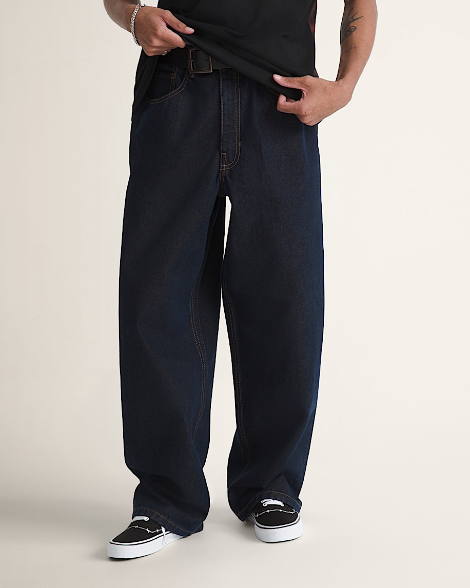 check-5 baggy denim pants