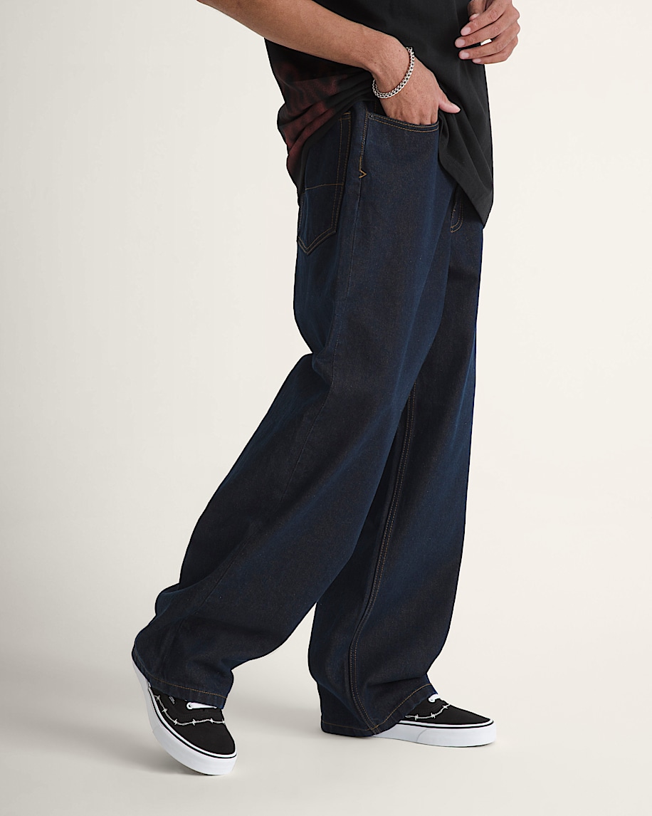 check-5 baggy denim pants