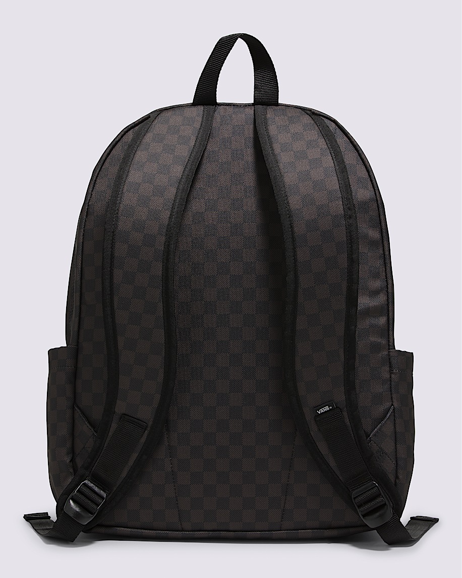 old-school-rucksack mit schachbrettmuster