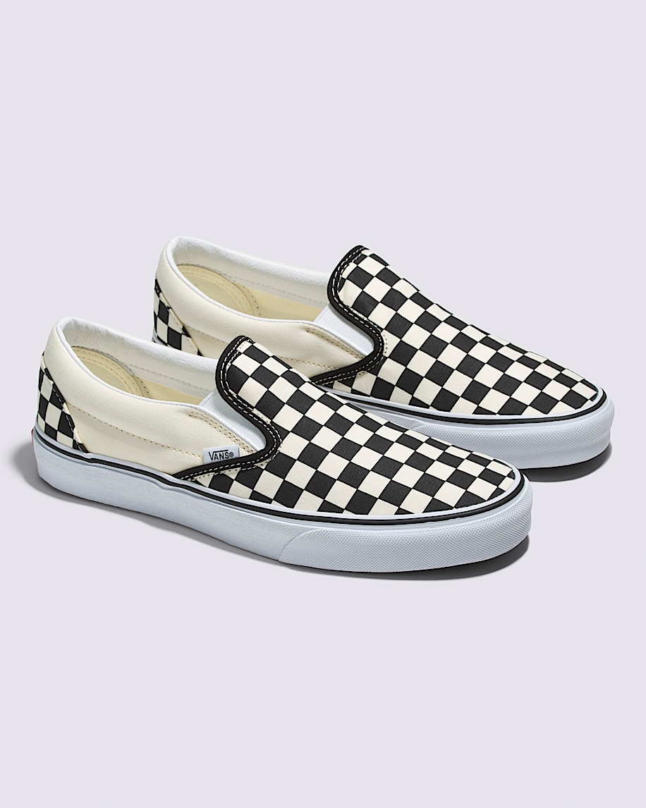 klassischer slip-on-schuh mit schachbrettmuster weite ausführung