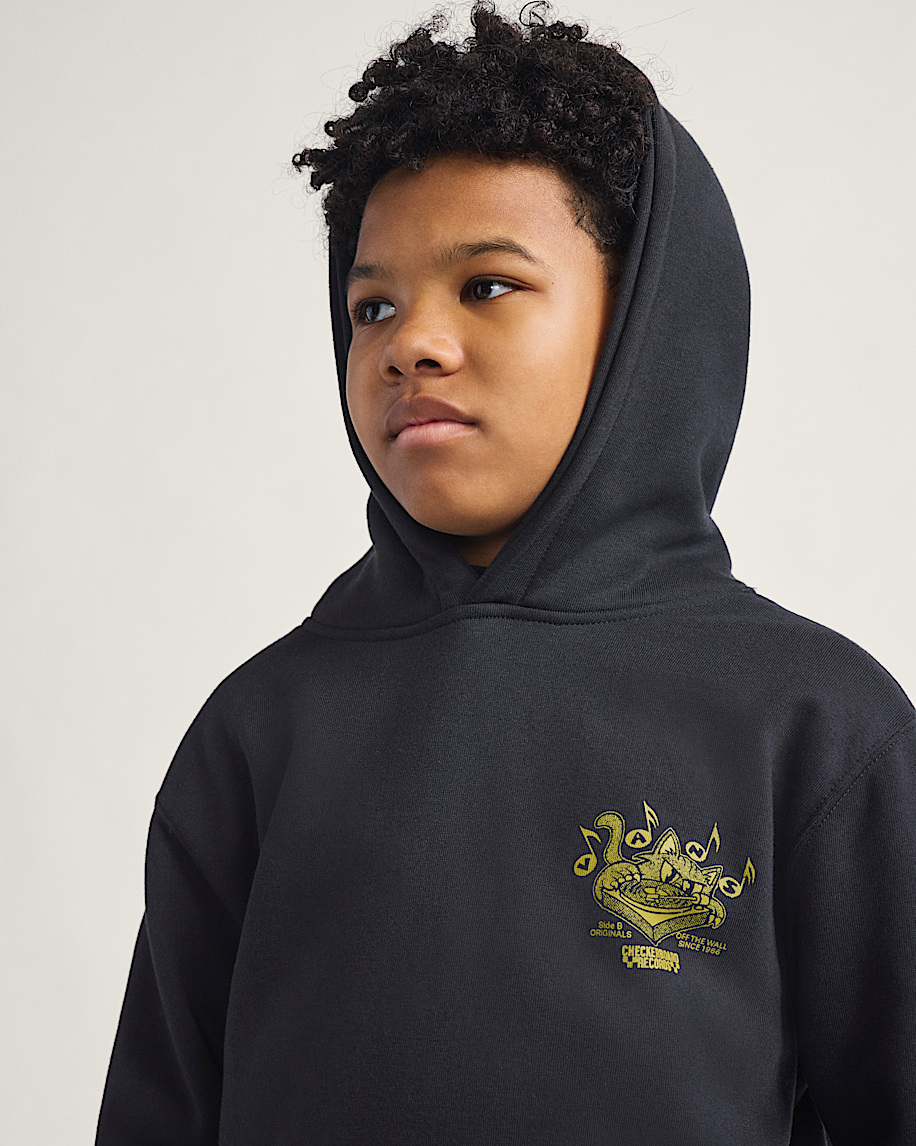 kinder-pullover-hoodie mit scratched-schallplatten-motiv
