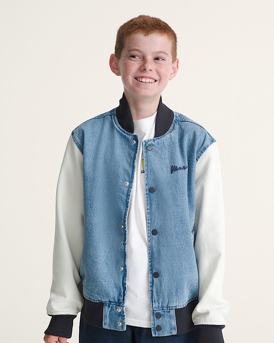 jeans-baseballjacke für kinder