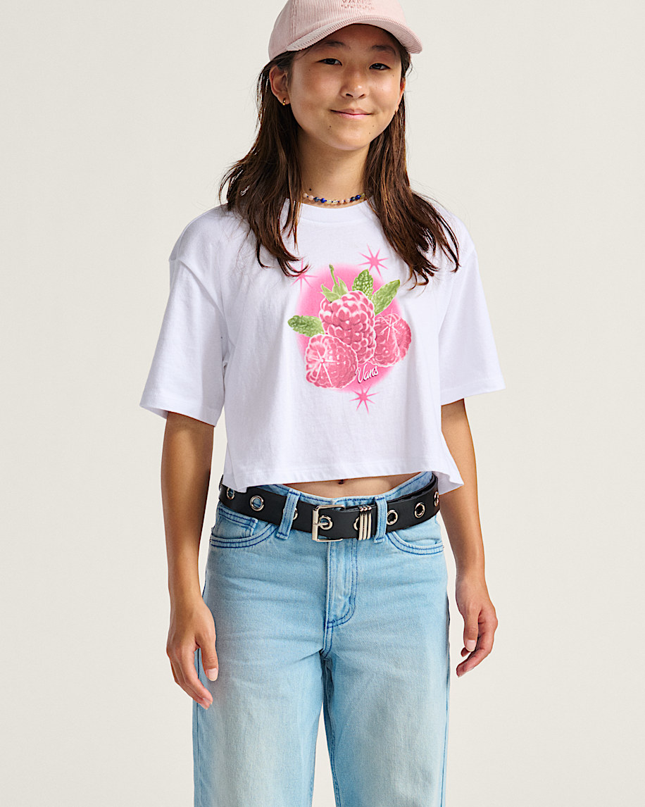 kinder-crop-t-shirt mit sternenbeeren-motiv